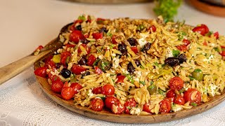 Summertime Mediterranean Orzo Salad [upl. by Linea151]