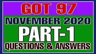 GOT 97 NOVEMBER 2020 QUESTIONS WITH ANSWERS PART 1  DEPARTMENTAL TESTS [upl. by Eugine]