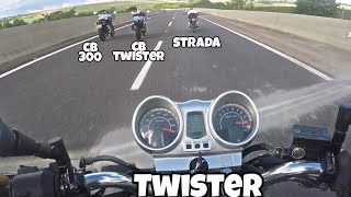 TWISTER VS CB TWISTER VS CB 300R VS STRADA  INSANO [upl. by Elicul]