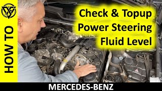 How to Check and Add Mercedes Power Steering Fluid [upl. by Kcirddahc698]