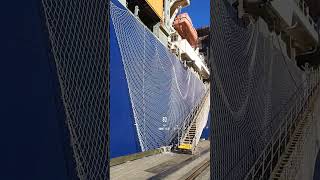 ships gangway ship side to gangway net set up merchannavy ship container sailor [upl. by Sibbie136]