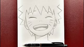 Easy to draw  how to draw kid naruto stepbystep using just a pencil [upl. by Eicram]