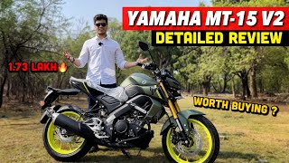 Yamaha MT 15 V2 Detailed Review  New Cyber green colour [upl. by Lateehs]