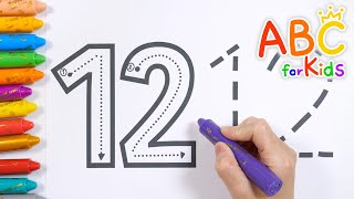 Learn how to write number 12 with crayons  Practice writing 11 to 20  learning numbers for kids [upl. by Ecirtap460]