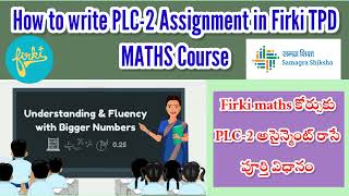 How to write PLC2 Assignment in FirkiPLC2 AssignmentFirki TPD Maths coursePLC2Assignment [upl. by Gere]