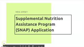 Supplemental Nutrition Assistance Program SNAP NJ Application Guide [upl. by Osugi]