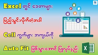 Excel တွင် ဒေတာများ ဖြည့်သွင်းလိုက်တဲ့အခါ Cell ကွက်အကျယ်များ Auto Fit ဖြစ်သွားအောင် ပြုလုပ်နည်း [upl. by Hazmah]