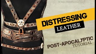 DIY how to distress faux Leather  tutorial  LivingDreadDoll [upl. by Nae]