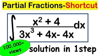 INTEGRATION SHORTCUT METHOD  Trick to calculate Partial Fractions of Integrals [upl. by Royo]