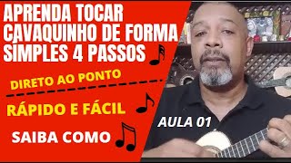 AULA DE CAVAQUINHO INICIANTE l NIVEL BÁSICO l PASSO A PASSO [upl. by Anele]