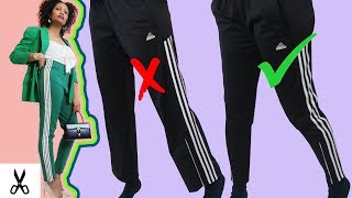 How To Make Adidas amp Track Pants Into Tapered Skinny Leggings [upl. by Anomor]