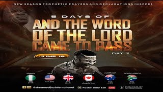 5 DAYS OF AND THE WORD OF THE LORD CAME TO PASS  DAY 2  NSPPD  18TH JUNE 2024 [upl. by Ajin274]