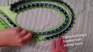 How to loom knit a blanket with infinity loom [upl. by Nueoras]