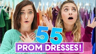 We Tried On 55 PROM DRESSES [upl. by Penthea]