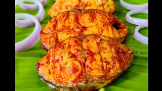 Vanjaram Fish Fry Recipe  Seer Fish Tawa Fry  Ashas Home Cook [upl. by Vyner782]