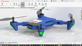 Modeling DroneQuadcopter using Solidworks step by step [upl. by Armelda222]