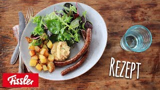 Gebratene Merguez mit EstragonHoummus Wildkräutersalat und Röstkartoffeln [upl. by Kleeman646]