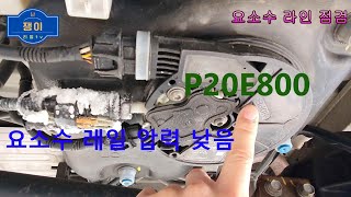 그랜드스타렉스 DTC P20E800 요소수 압력 낮음 [upl. by Inaej]