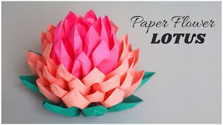 How To Make Lotus Paper Flowers  Easy Origami Lotus Flower Tutorial [upl. by Lindemann519]