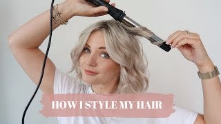 HOW I STYLE MY HAIR  WAVINGCURLING SHORT HAIR  LAURA BYRNES [upl. by Nael]