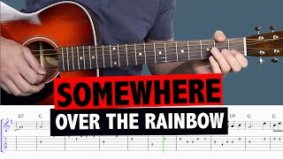 How To Play Somewhere Over The Rainbow GUITAR TUTORIAL [upl. by Gan411]