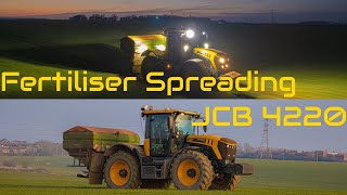 Fertiliser Spreading  JCB Fastrac 4220 amp Amazone ZATS 4200 [upl. by Hands]