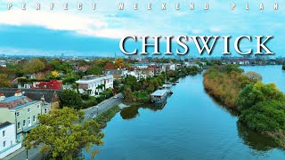 CHISWICK 4K DRONE FOOTAGE CHISWICK MALL THAMES PATH [upl. by Aneen]