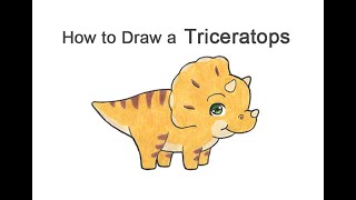 How to draw a Triceratops Cartoon [upl. by Ingraham]