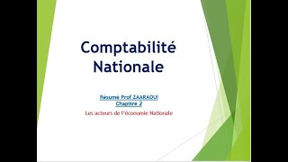 Comptabilité Nationale Chapitre 2 Partie1 Les acteurs [upl. by Browne]