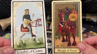 Old English Tarot vs Medieval Scapini Tarot side by side comparison of 2 medieval style creations [upl. by Leaper]