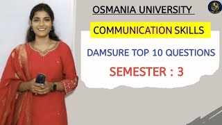 COMMUNICATION SKILLS  SEMESTER  3  TOP 10 QUESTIONS  OSMANIA UNIVERSITY  shivanipallela [upl. by Seugirdor]