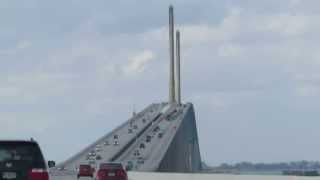 Driving to the Insanely Steep Sunshine Skyway Bridge [upl. by Enaitsirhc]