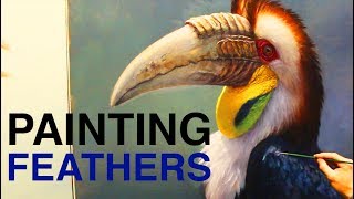 How to Paint Feathers  Painting Techniques for BIRDS [upl. by Llewxam497]