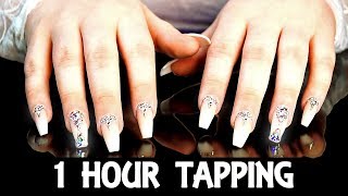 1 Hour ASMR Tapping Glamour Nails NO Talking For Sleep [upl. by Diogenes]