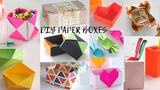 18 Easy DIY Paper Boxes  Paper Craft Ideas  Compilation [upl. by Kciremed]