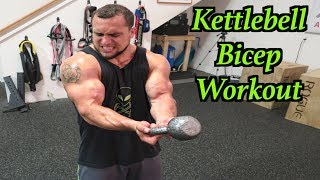 Intense 5 Minute Kettlebell Bicep Workout [upl. by Akimyt]