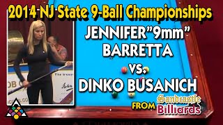 2014 NJ State 9Ball Championships Jennifer Barretta vs Dinko Busanich [upl. by Serolod]