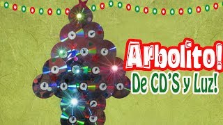 Arbolito Navideño con CDS y Luces DIYnavidadeco [upl. by Annavahs120]