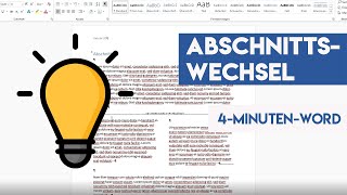 Word Abschnittswechsel amp Seitenumbruch einfach erklärt 4MinutenWord [upl. by Nagel]