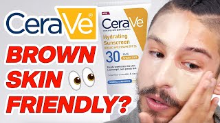 CeraVe Hydrating Sunscreen SPF 30 Face Sheer Tint  Brown Skin Friendly  Review  Wear Test [upl. by Aihseym]