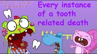 Happy Tree Friends Every single tooth or jaw related death or injury [upl. by Kerat]