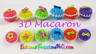 Rainbow Loom Macaron 3D Loomless Charms  How to Loom Bands Tutorial [upl. by Renate]