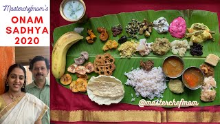 My Onam Sadhya 2020  30  Onam Sadya Dishes  How to serve Onam Sadhya on a Banana Leaf [upl. by Airotnes516]