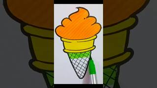 Satisfying  icecream  Drawing 🍉🌈🍉 coloring ytshorts satisfying creative [upl. by Eilrahs]