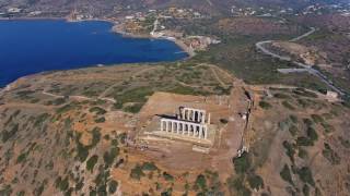 Cape Sounio  Poseidon Temple 4K Drone video [upl. by Oralle]