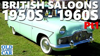 Classic British saloon cars of the 1950s amp 1960s  150 photos Austin Hillman Ford amp Vauxhall etc [upl. by Annoled]