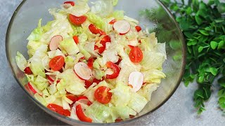 Knackiger Eisbergsalat mit Tomaten Paprika und Radieschen frisch leicht und lecker zum Grillen [upl. by Courcy]