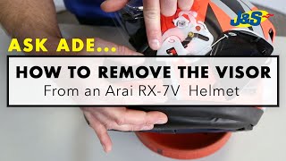 Removing the visor on an Arai RX 7 V Helmet [upl. by Wolfram667]