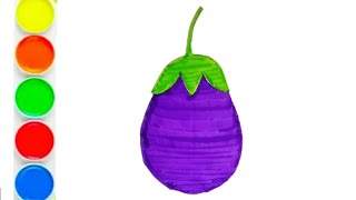 How To Draw Brinjal Step By Step  Brinjal Drawing Easy [upl. by Arie]