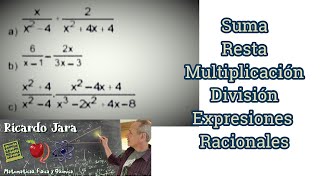 Expresiones Racionales Suma Resta Multiplicación y División [upl. by Spada]